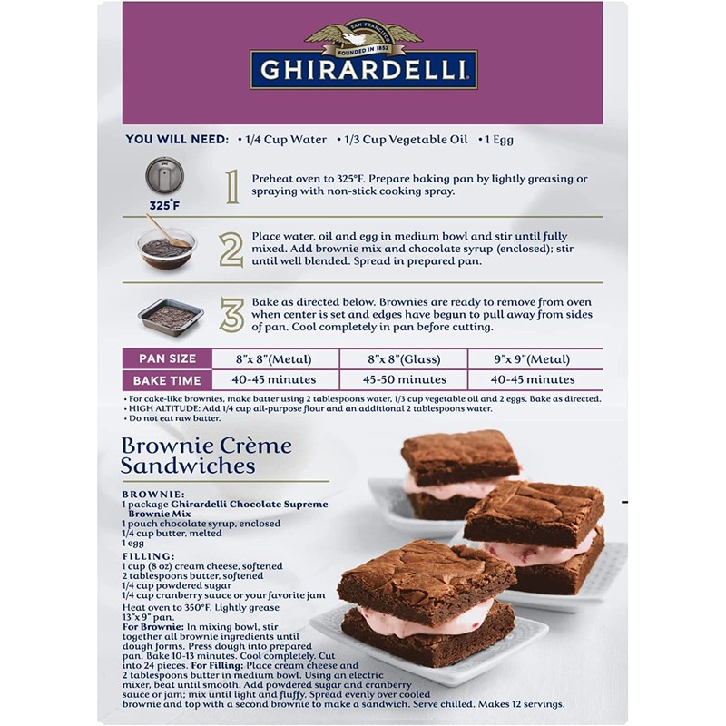 Ghirardelli Chocolate Supreme Brownie Mix, 18.75 oz (531 g) (Pack
