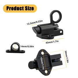 2 Packs Self-Closing Latches, Aluminum Alloy Spring Load Bolt Latch, Automatic Window Gate Lock with Mounting Screws