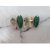 Green emerald nail tips - Short ballerina / 녹색빛에메랄드 네일팁