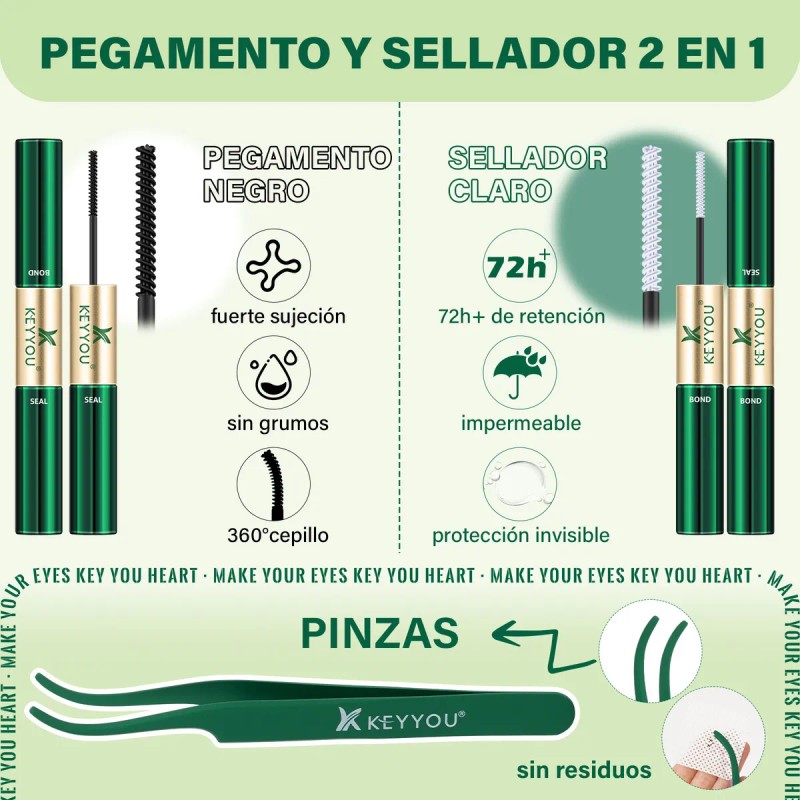 Extensiones de pestañas KEYYOU 30D+40D de 280 unidades