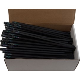Hex Pencils (Full Size Hex Pencil with #2 Lead Available in a Variety of Colors) (Tested Non Toxic) (Latex Free Eraser) (Classroom Pencils) (Bulk Box of 144) (Matte Black)