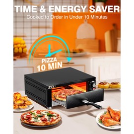 PYY Pizza Oven -12 Inch Indoor Countertop Pizza Oven Electric Pizza Maker Machine for Home with Timer Stainless Steel