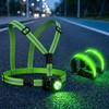 eefaYIYIFA LED Reflective Running Vest, 2-Piece Rechargeable LED Armband Set,