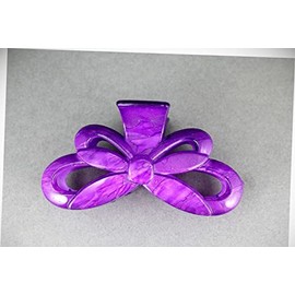 Perfect Hairstyle with Our Hair Accessories - Purple Hair Clip Marbled Bow Plastic 3.5" Long Barrette Accessory Claw Clamp Fashionable Hair Accessory Hair Jewelry Accessories for Lady Women