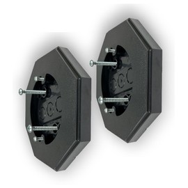 iMBAPrice IMBA-8161-BK-2 (2-Pack) Vertical Siding Lamp Octagon Mounting Kit with Built-in Box for Outdoor Smooth Flat Surface, Black