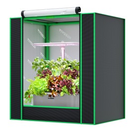 VIVOSUN Small Grow Tent for Aerogarden, Hydroponics Growing System, 20”x14”x21” Highly Reflective Mylar Indoor Grow Tent with Sealed Bottom Design, Ventilation Window and Cable Hole Port