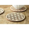 Yamani 47190251 Coaster Brown 3.5 inches (8.8 cm) Traditional Hinoki