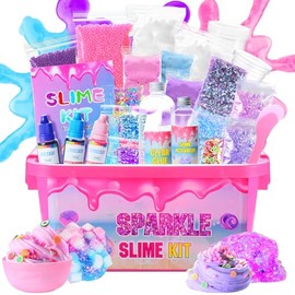 inksbui - Kit de limo de confeti, espumoso, crujiente, espuma, cubos de gelatina, slime, juguetes para aliviar el estrés, recuerdos de fiesta para... 