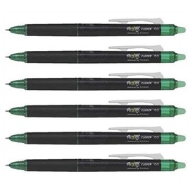 PILOT Erasable Rollerball Pen Frixion Dot Clicker Fine Point Green Pack of 6