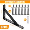 Angle Shelf Brackets, Pack of 6 Triangular Shelf Brackets Made