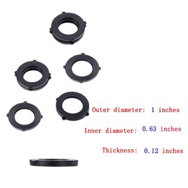 JAMMY Rubber Garden Hose Washers, 20 PCS, 1 Inch, Flat, Black