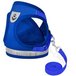 Cat Harnesses and Puppy Harness with Leashes Set, Escape Proof Cat Harness, Adjustable Reflective Soft Mesh Vest Fit Puppy Kitten Rabbit Ferrets's Outdoor Harness