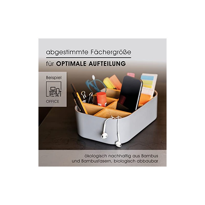 Premium Eco Bamboo Organiser for Cosmetics, Desk, Kitchen, Bathroom, Bar