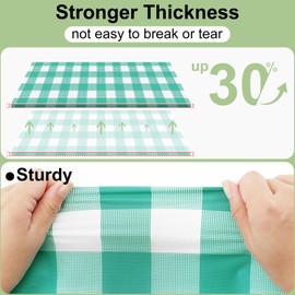 misaya 4 Packs Buffalo Disposable Table Cloth, 54 x 108 Inch Waterproof Plastic Tablecloth, Rectangle Teal and White Checkered Table Covers for Picnic, Birthday, Party