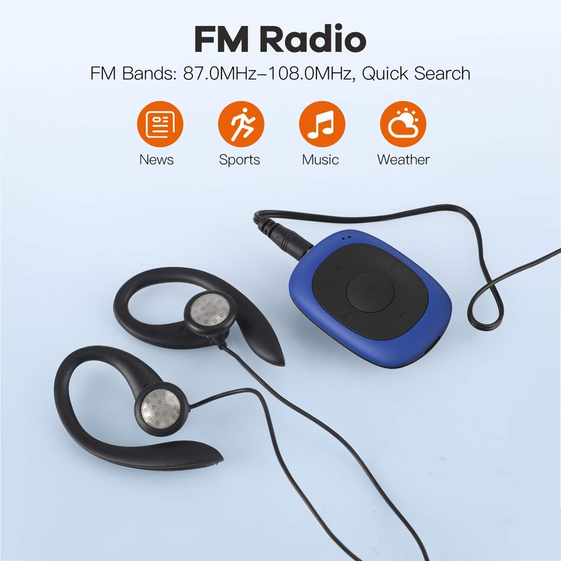 AGPTEK G02 8GB Clip MP3 player Ditigal Music player with