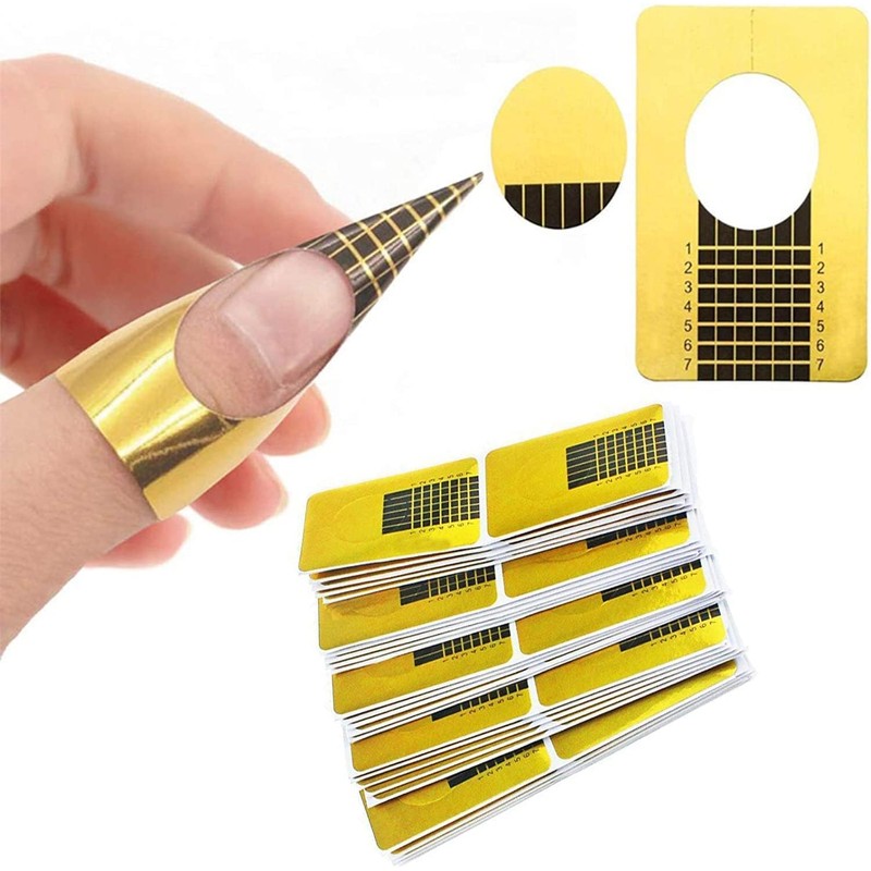 100 Pcs Nail Forms Self Adheisive Paper Nail Form Stickers