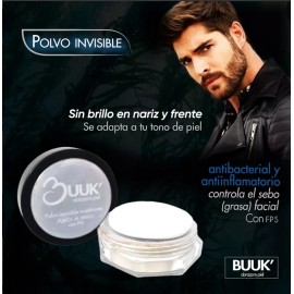 Buuk' Abraza Tu Piel Polvo Invisible Matificante De Arroz Hombre Vit B Y D + Fps