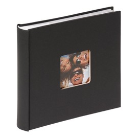 walther Design Photo Album Black 200 Photos 10 x 15 cm Memo Album with Cover Punching, Fun ME-110-B