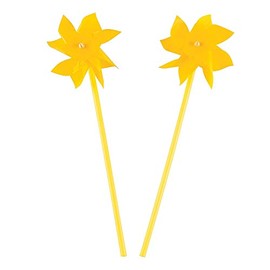 Pinwheels for Kids (Bulk Set of 36) Great for Weddings, Yards and Garden Decor (Yellow)
