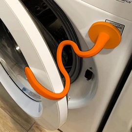 Front Load Washer Door Prop and Stopper - Magnetic Washing Machine Door Holder with 2.6-Inch Magnet Base, Removable Flexible Washer Door Stopper Keep Washer Door Open to Prevent Odors (Orange)