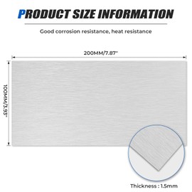 Uxney 6061 Aluminum Sheet,4" x 8"-16 Gauge(1.5mm) Thickness,99.9% Pure Aluminum Plates for DIY, Jewelry, Electrical, Repair, Industrial(1 Pac）