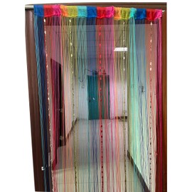 ZiDeTang Button Beaded Door Curtains Fringe Tassel Living Room Divider Curtain (39.30" x 76.7", 6 Colorfuls)