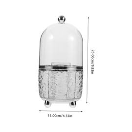 VICASKY Rotating Makeup Brush Holder with Dustproof Lid Versatile Organizer for Vanity Bathroom and Countertop Transparent Cosmetic Storage Container for Brushes and Items