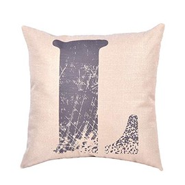 EvZ Pillow Covers Letter Decorative Throw Pillow Case Home Decor Design Gift Square, 18 X 18 inch, Graffiti Paint, L