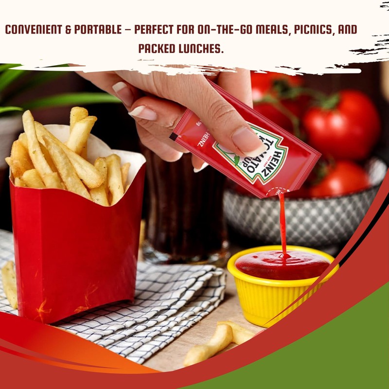 Heinz Condiment Packets Ketchup and Mustard (100 Total; 50 Each