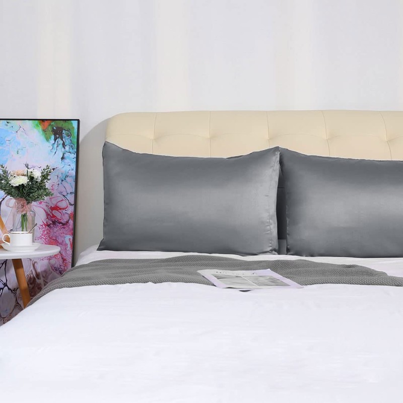 sourcing map Pillowcase Set Silk Satin Pillow Cases for Hair