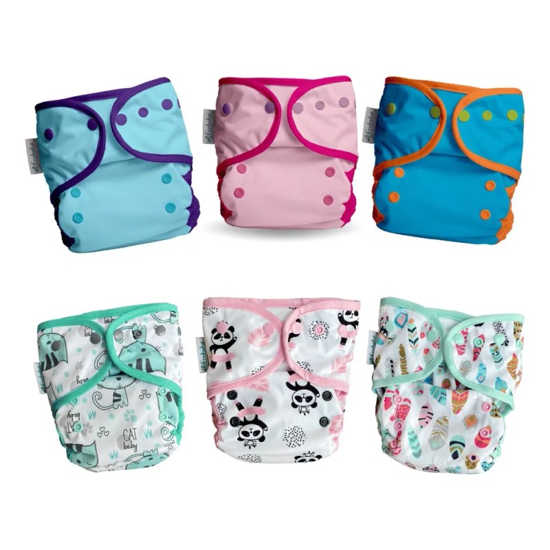 Pañales Ecológicos De Tela Ecobebe | 6 Pack (elije Modelos)