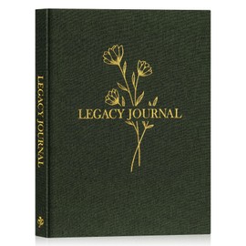 Lanpn Grandparents Legacy Journal Book with Prompts, Tell Me Your Life Story Memory Book to Fill Out, Mom Story Family Memory Book Keepsake Generational Journal, Grandpa Grandma Parents Gift, Green