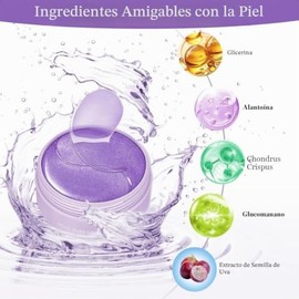 60 Parches de Ojos con Semillas de uva y Colágeno Eye Mask Hidratante