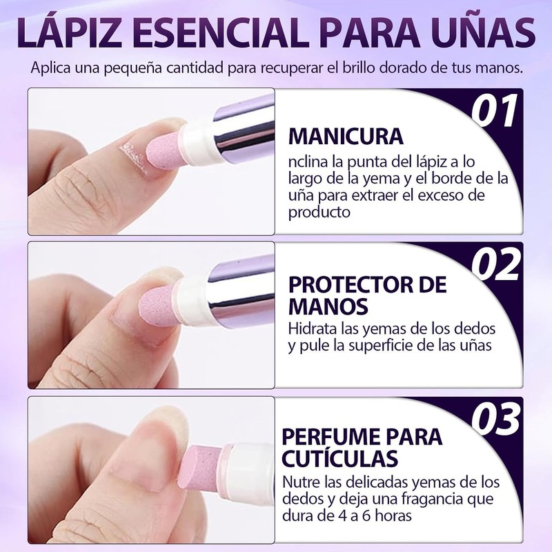 GWMWON 3PCS Lápiz for ei Cuidado de las Uñas, Pluma