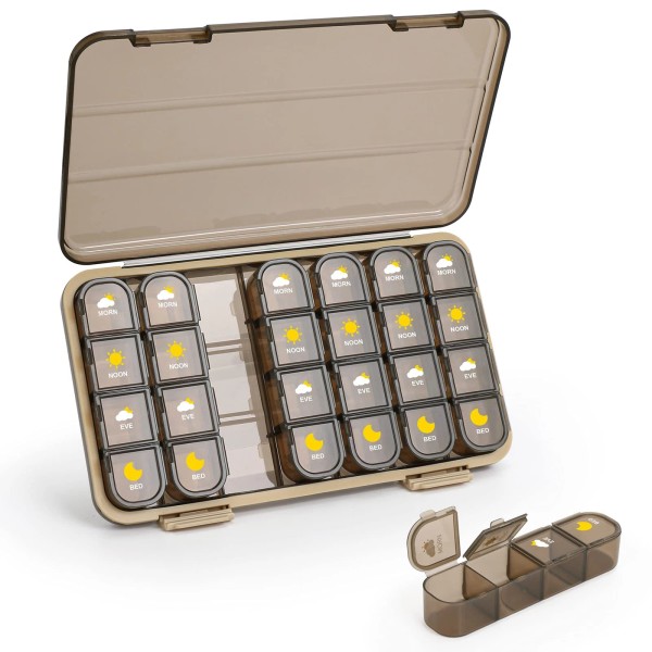 Acedada Pill Organizer 4 Times A Day, 7 Day Pill