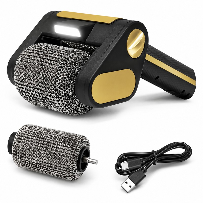 Rechargeable Electric Grill Brush for BBQ Cleaning – Bristle-Free Stainless