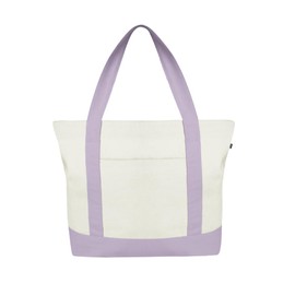 Ecoright Canvas Tote Bag for Women with Zip & Pocket, Large Tote Bags for Women, Tote Bags for Men, Shopping, Beach Tote Bag