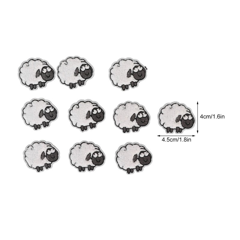 30pcs Cloth Patches Embroidered Iron On Sew On Sheep Shape