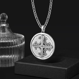 Cross Necklace for Men 925 Sterling Silver Cross Serenity Prayer Necklace Religious Jewelry Gifts for Men Women