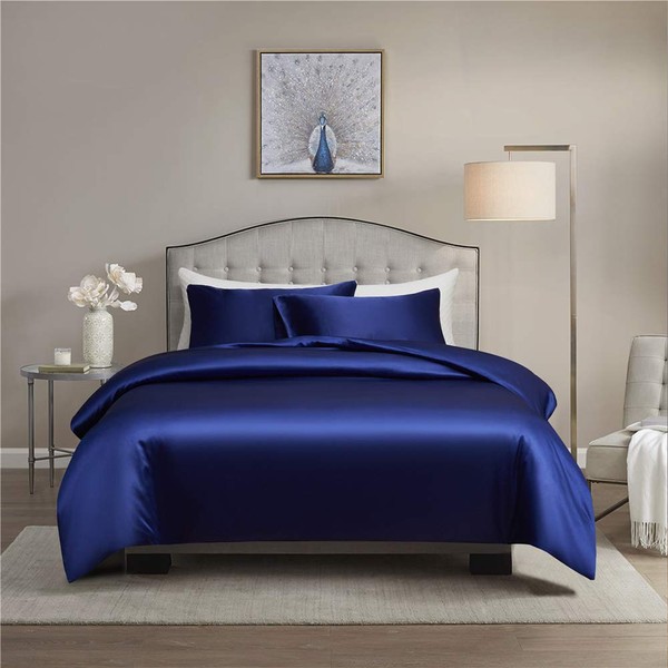 Gnomvaie Satin Bed Linen Set 135 x 200 cm, Blue