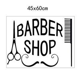 BIBITIME Beauty Hair Salon Wall Decal Quotes Barber Shop Art Lettering Words Scissors Comb Pattern Vinyl Stickers for Hairdresser's Barbershop (Black, DIY)