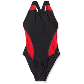 Haute Pression Girls Swimming Costume, Noir/Gris/Rouge