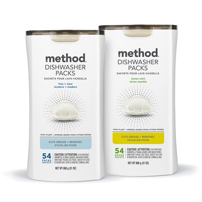 Method Dishwasher Detergent Packs, Fragrance Free + Clear, Dishwashing Rinse