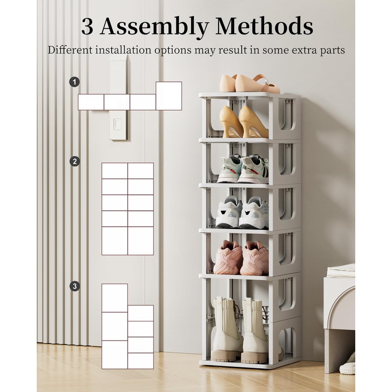 HAIXIN 10 Tier Narrow Shoe Rack, Shoe Rack for Closet,