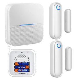 YisTech Portable Caregiver Pager Door Alarms for Dementia Patients/Kids Safety/Home Security,Door Sensor Alarm for Elderly/Business/Home/Store/Mailbox (2 Sensor 1 Portable Receiver)