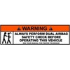 BIKERSTUFFUS Warning Dual AIRBAG Check Helmet Sticker Hard HAT Sticker