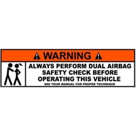 BIKERSTUFFUS Warning Dual AIRBAG Check Helmet Sticker Hard HAT Sticker Laptop Sticker Toolbox Sticker