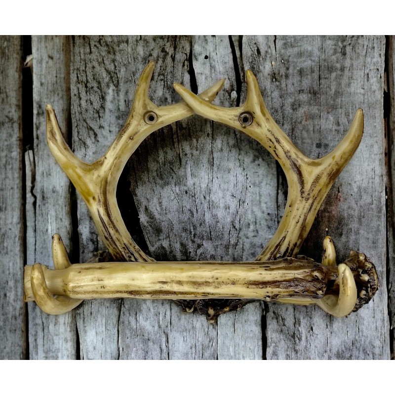 Deer Antler Wall Mounted Toilet Paper Roll Holder – Rustic