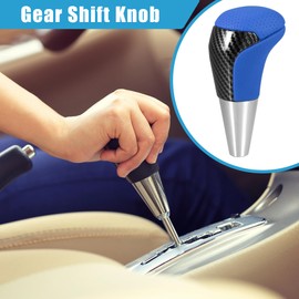 A ABSOPRO Automatic Transmission Gear Shift Knob Carbon Fiber Pattern for Toyota 4Runner 2003-2021 Punched Faux Leather Blue