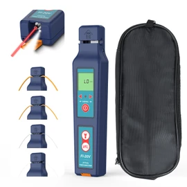 Optical Fiber Traffic Live Identifier All-in-one Chuck Respond 800nm-1700nm Built in VFL Visual Fault Locator, Cable Traffic Detector -40dBm to 10 dBm with LED Light Suit for 0.25/0.9/2.0/3.0 Fiber